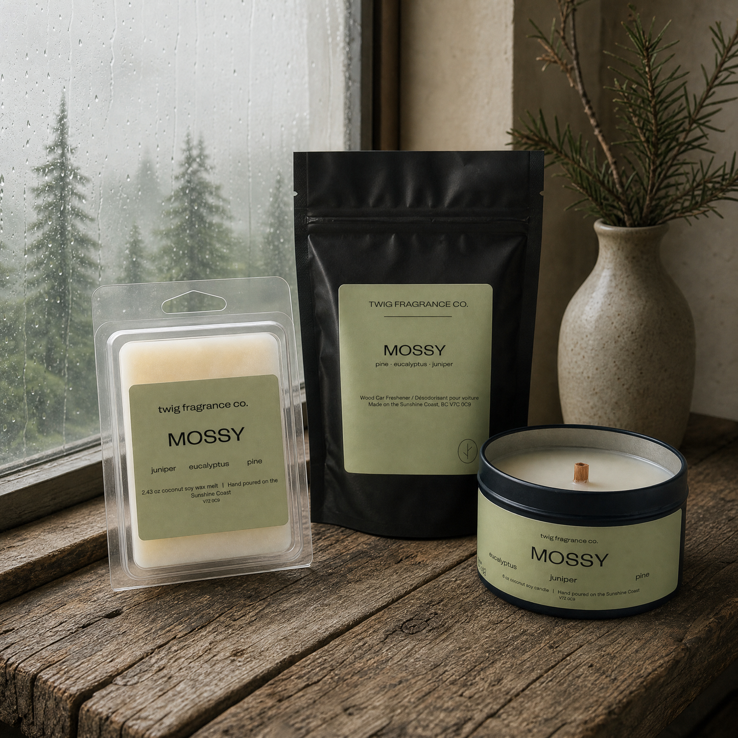 Mossy — The Twig Trio | Candle, Wax Melt & Car Freshener