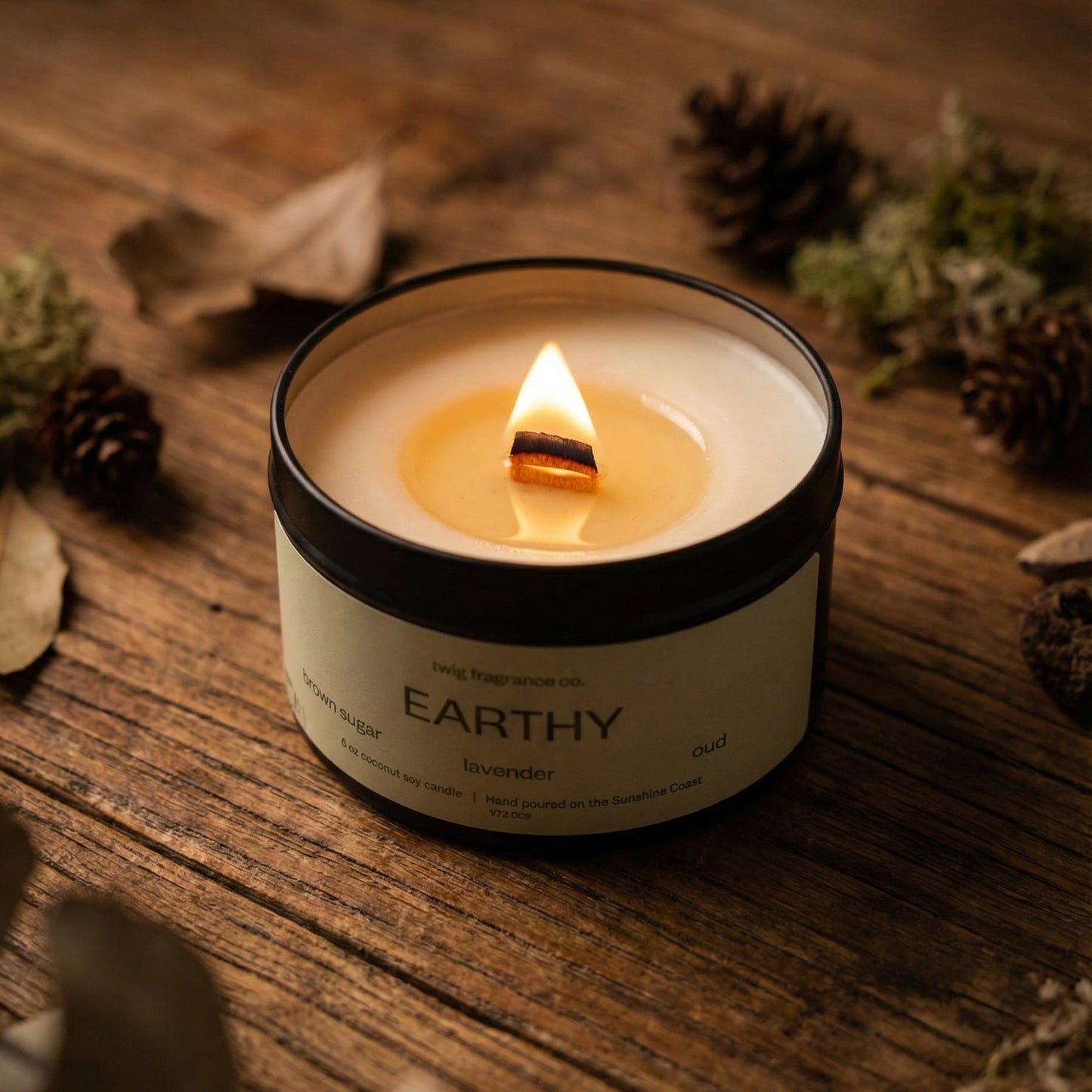 Earthy - Wood Wick Candle | 6 oz